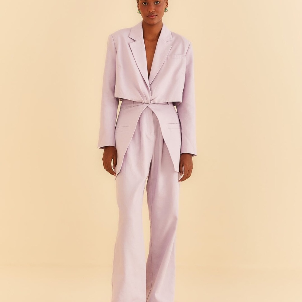 FARM Rio Lilac Women's Cutout Blazer - Picture 1 of 10